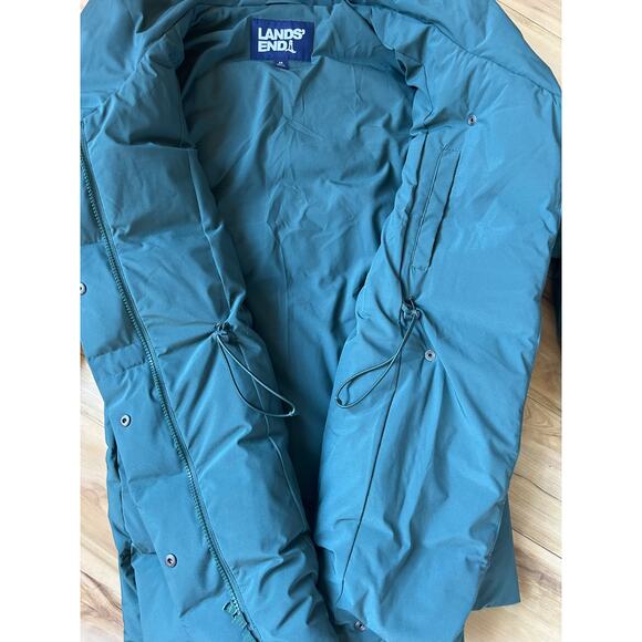Lands' End Women's 600 Fill Quilted Stretch Down Wrap Coat Spruce Green M - Picture 3 of 6